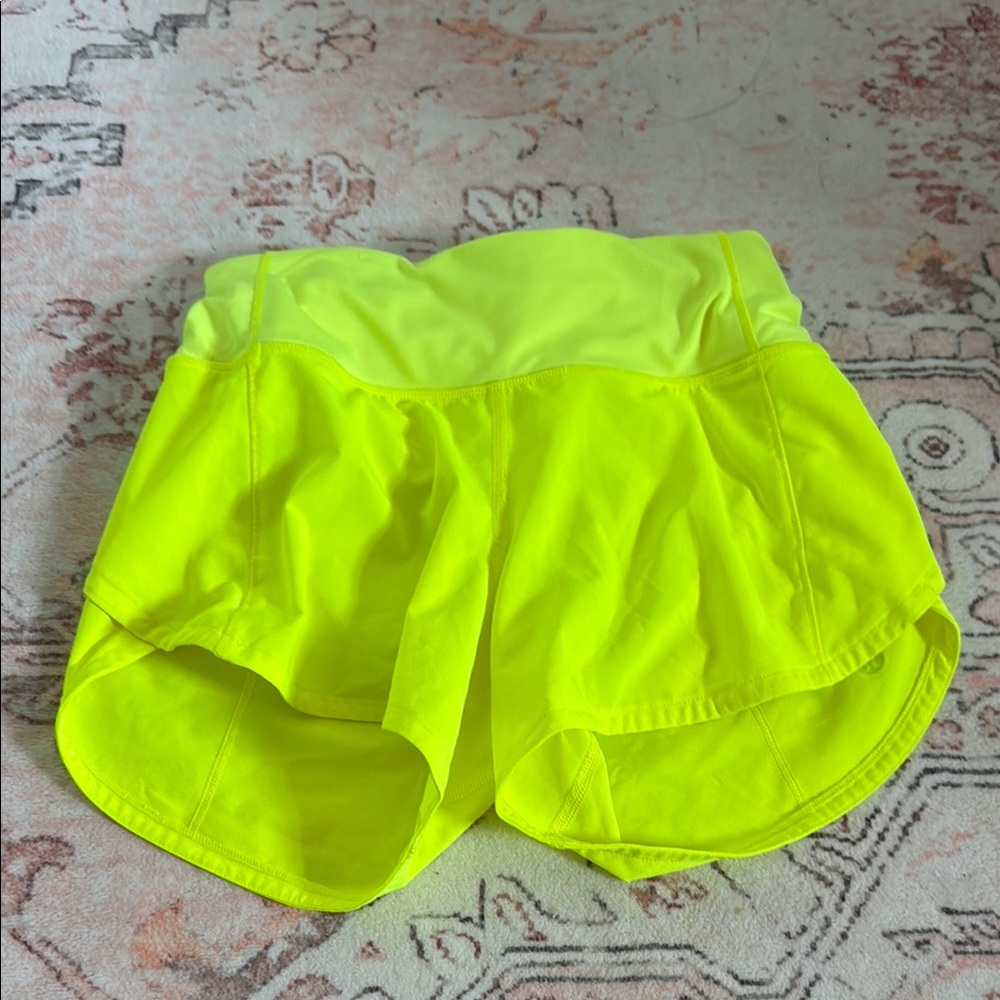 Lululemon yellow speed up shorts